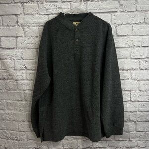 Vintage LL Bean men’s large wool alpaca blend 1/4 button sweater gray